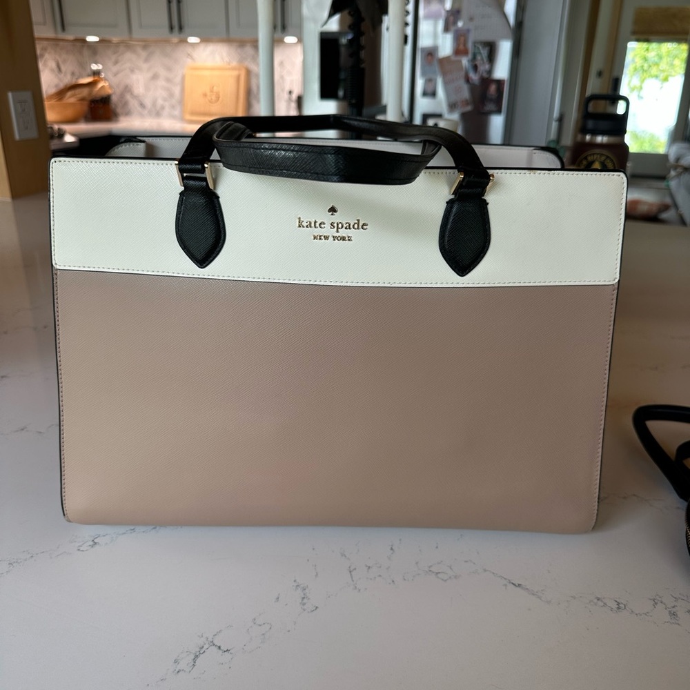 Kate Spade Cream and Tan Tote Bag